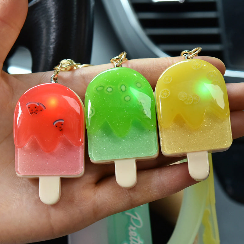 Wholesale Cartoon Ice Cream with Lights Acrylic Illuminated Keychains